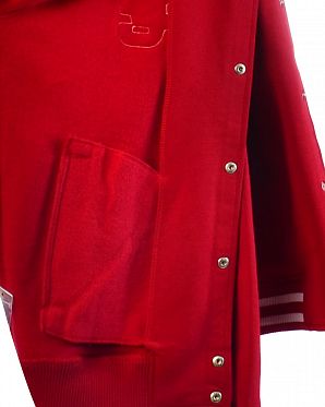 Бомбер толстовка на кнопках флисовая WeSC Warren Red Бомбер толстовка на кнопках флисовая WeSC Warren Red