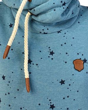 Толстовка женская с капюшоном Naketano Spreiz Mal Mit Light Blue Melange