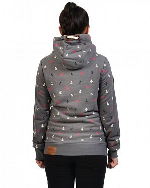 Толстовка женская с капюшоном Naketano Taschenbilliard Ins Dark Grey Mel Толстовка женская с капюшоном Naketano Taschenbilliard Ins Dark Grey Mel