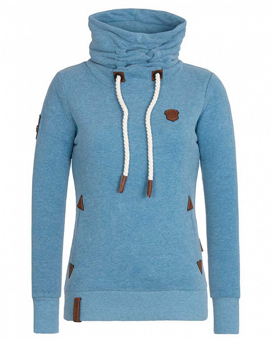 Толстовка женская высокий ворот Naketano Debilmit Stil V Light Blue Melange отзывы Толстовка женская высокий ворот Naketano Debilmit Stil V Light Blue Melange отзывы