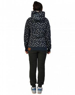 Толстовка женская с капюшоном Naketano Ich Denke Also Spinn Ich II Indigo Melange Толстовка женская с капюшоном Naketano Ich Denke Also Spinn Ich II Indigo Melange