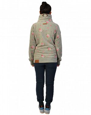 Толстовка женская на молнии с высоким воротом Naketano Brutalitat meine Gun Smoke Толстовка женская на молнии с высоким воротом Naketano Brutalitat meine Gun Smoke