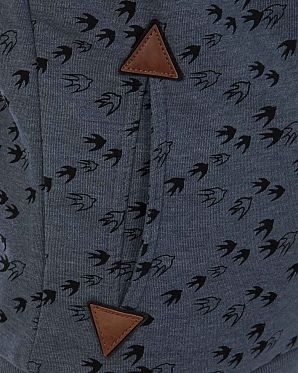 Толстовка женская с капюшоном Naketano Darthovic Birds Navy