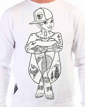 Толстовка свитшот Rum Knuckies Lady X White Толстовка свитшот Rum Knuckies Lady X White