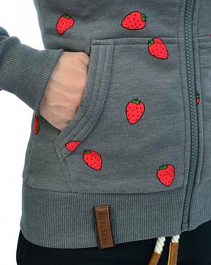 Толстовка женская на молнии с капюшоном Naketano Beng! Dark Grey Mel