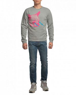 Толстовка мужская свитшот Wesc Bzzzt Grey Melange Толстовка мужская свитшот Wesc Bzzzt Grey Melange