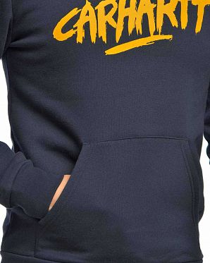 Толстовка мужская на флисе с капюшоном Carhartt Hooded Sweat Painted Navy