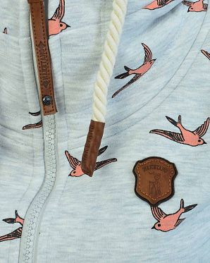 Толстовка женская на молнии с высоким воротом Naketano Wuppi Puppi Amazing Grey