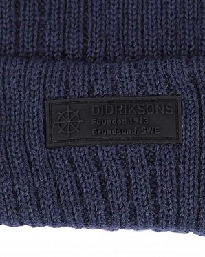 Шапка зимняя шерстяная с подворотом Didriksons 1913 Mason Navy Шапка зимняя шерстяная с подворотом Didriksons 1913 Mason Navy