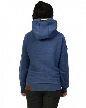 Толстовка женская с капюшоном Naketano Schmierlappen IX Blue Mel Толстовка женская с капюшоном Naketano Schmierlappen IX Blue Mel