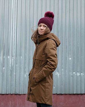 Шапка с помпоном зимняя женская Канада KyiKyi Classic Faux Fur Burgundy