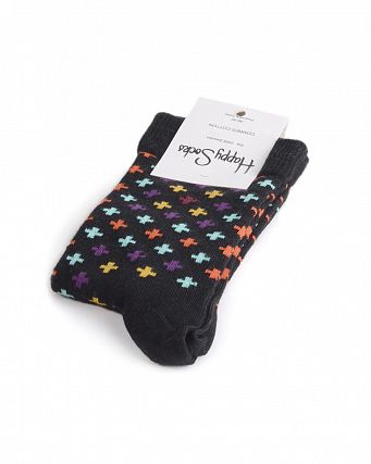 Носки Happy Socks Combed Cotton Crest Black