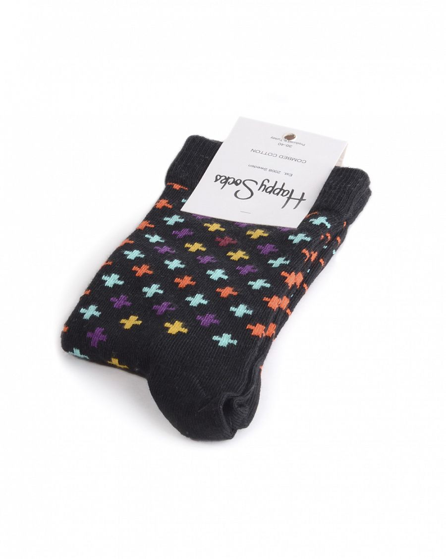 Носки Happy Socks Combed Cotton Crest Black отзывы
