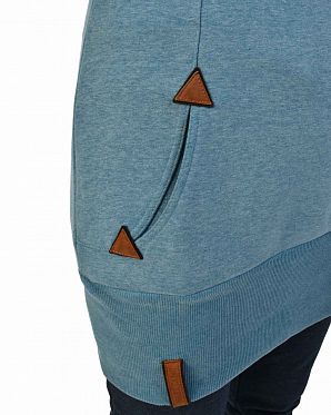 Толстовка женская длинная с капюшоном Naketano Lange Light Blue Melange Толстовка женская длинная с капюшоном Naketano Lange Light Blue Melange