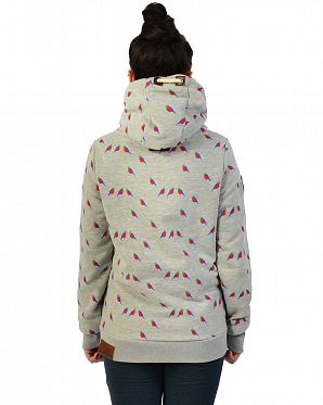 Толстовка женская с капюшоном Naketano Schmierlappen Doofmann II Grey Green Head Mel