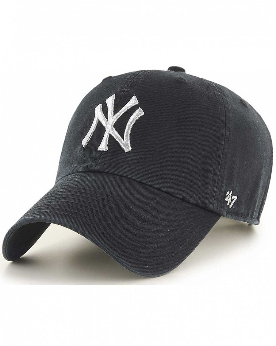 Бейсболка классическая с изогнутым козырьком '47 Brand Clean Up New York Yankees BKA Black отзывы