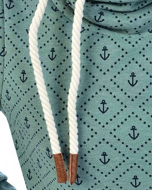 Толстовка женская с капюшоном Naketano I Will F...Your Brain Green Melange