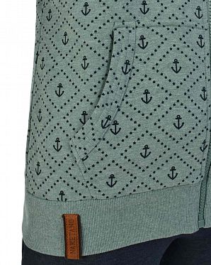 Толстовка женская на молнии с капюшоном Naketano Jennifer Hart Stormy Sea Melange Толстовка женская на молнии с капюшоном Naketano Jennifer Hart Stormy Sea Melange