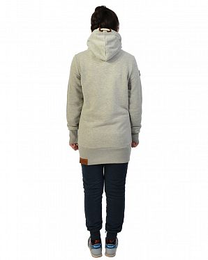 Толстовка женская длинная с капюшоном Naketano Gib Ma Auf Kombi Grey Melange Толстовка женская длинная с капюшоном Naketano Gib Ma Auf Kombi Grey Melange