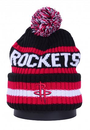 Шапка с помпоном на флисе '47 Brand NBA Houston Rockets Red Black