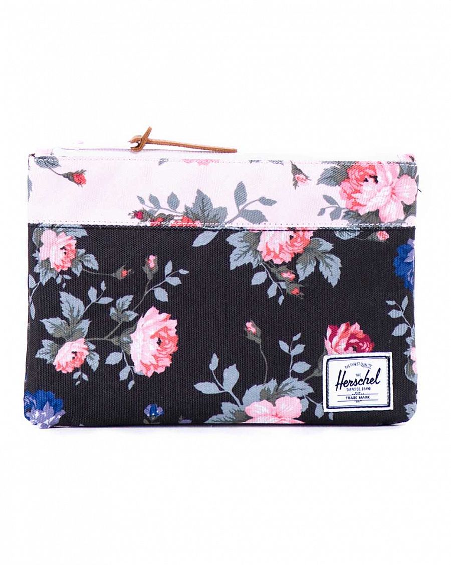 купить Клатч Herschel Field Pouch Black Floral Pink в Москве купить Клатч Herschel Field Pouch Black Floral Pink в Москве