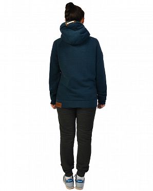 Толстовка женская на молнии с капюшоном Naketano Yale, Econome Dirty Dark Blue Толстовка женская на молнии с капюшоном Naketano Yale, Econome Dirty Dark Blue