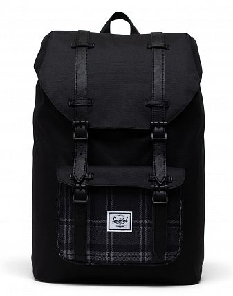 Рюкзак городской для ноутбука 13 дюймов Herschel L. America Mid Black Grayscale Plaid