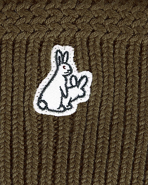 Шапка вязанная с подворотом FR2 Rib Stitch Made in Japan Tabaco