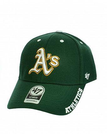Бейсболка классическая с изогнутым козырьком шерсть '47 Brand DEFROST MVP Oakland Athletics Green