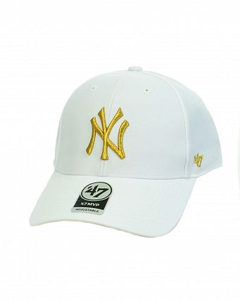 Бейсболка классическая с изогнутым козырьком '47 Brand MVP New York Yankees WH White
