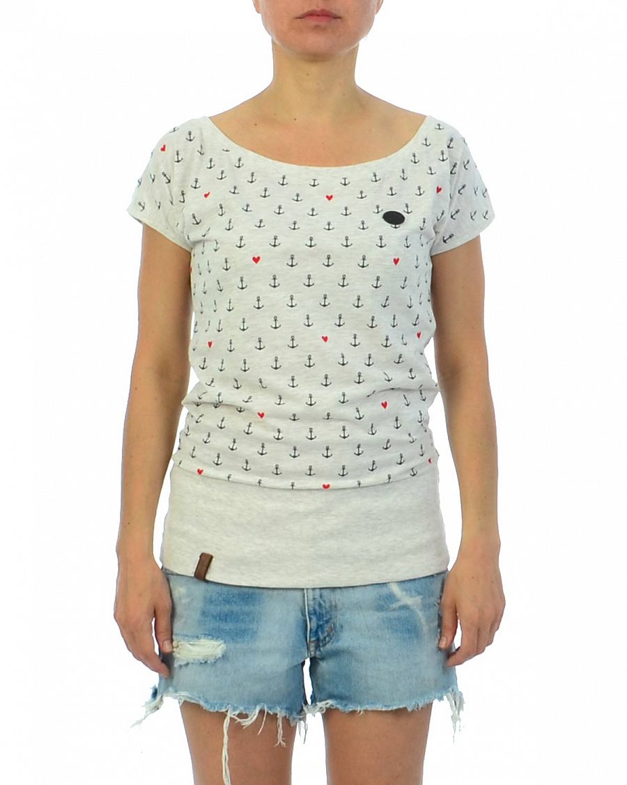 Футболка женская летняя на широкой резинке Naketano Diplomator Terminator Oma Melange отзывы