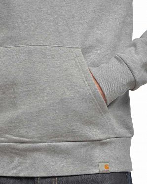 Толстовка мужская на флисе с капюшоном Carhartt Hooded Sweat Bridge Grey