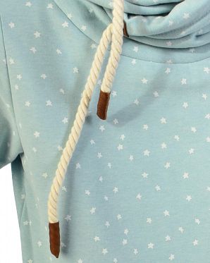 Толстовка женская с капюшоном Naketano Darthovic Pastel Blue Stars