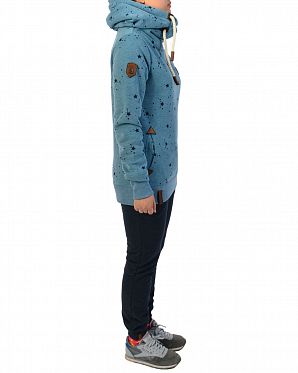 Толстовка женская с капюшоном Naketano Spreiz Mal Mit Light Blue Melange