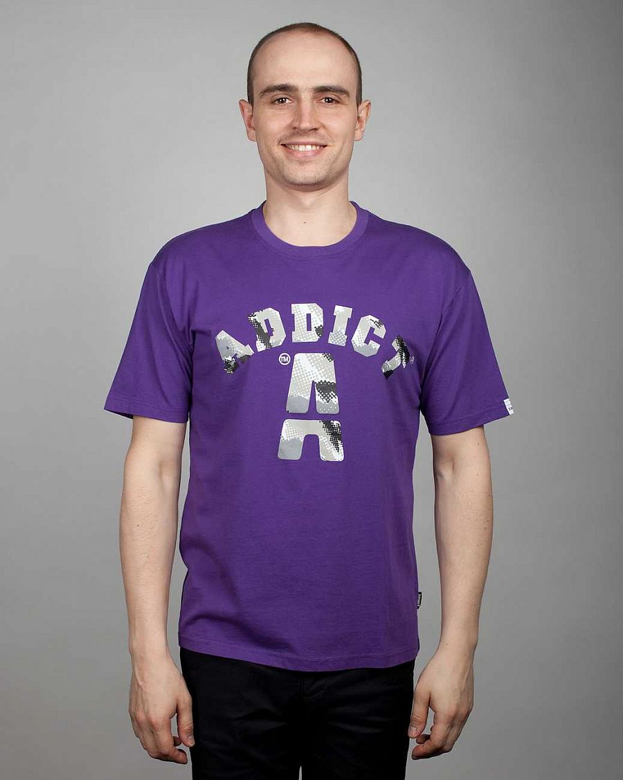 купить Футболка Addict College Halftone Tee Purple в Москве купить Футболка Addict College Halftone Tee Purple в Москве