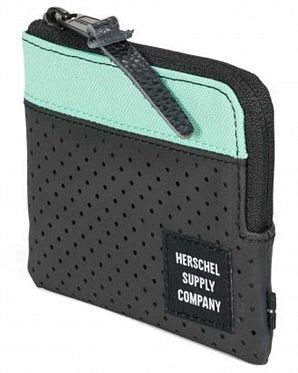 Кошелек на молнии и слотом для карт Herschel Johnny Aspect Black Lucite Green Кошелек на молнии и слотом для карт Herschel Johnny Aspect Black Lucite Green