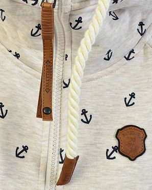 Толстовка женская на молнии с капюшоном Naketano Scheideanstalt Mothership Oma Melange