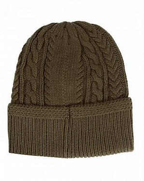 Шапка вязанная с подворотом FR2 Rib Stitch Made in Japan Tabaco