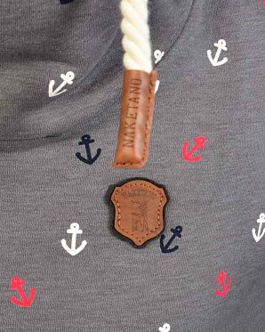 Толстовка женская с капюшоном Naketano Taschenbilliard Ins Dark Grey Mel Толстовка женская с капюшоном Naketano Taschenbilliard Ins Dark Grey Mel