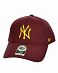Бейсболка классическая с изогнутым козырьком '47 Brand MVP New York Yankees KM Dark Maroon