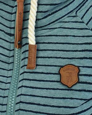 Толстовка женская с капюшоном на молнии Naketano Nasenhaarwickler Stormy Sea Melange