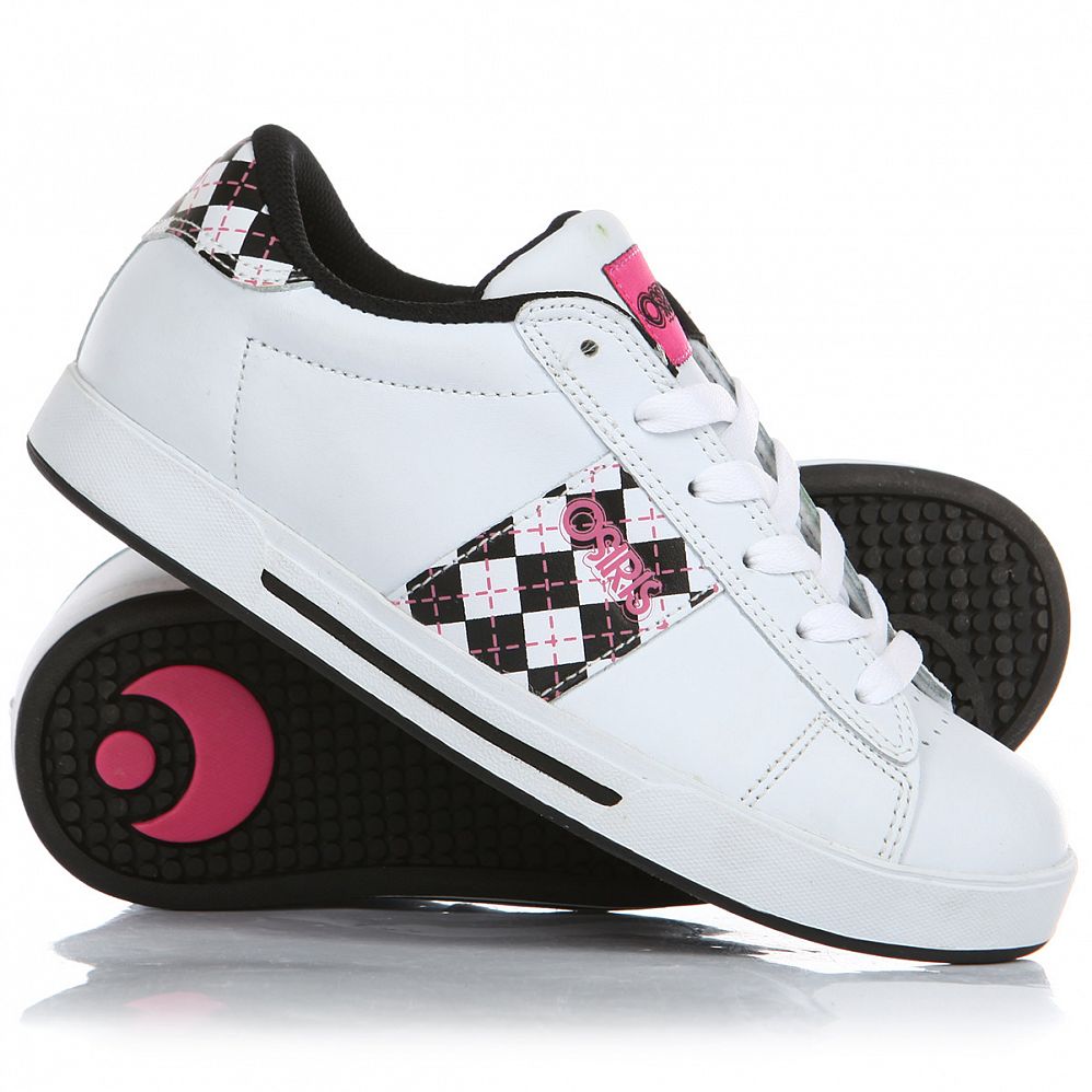 Кеды низкие женские Osiris Serve Girls White Black Pink Argyle отзывы