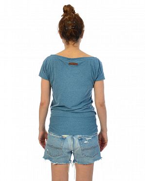 Футболка женская летняя на широкой резинке Naketano Wolle Pool Blue Melange