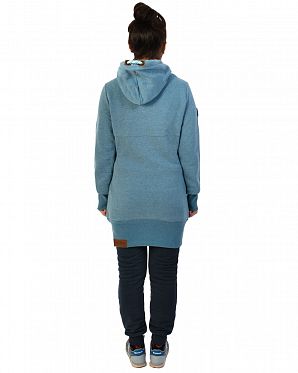Толстовка женская длинная с капюшоном Naketano Lange Light Blue Melange Толстовка женская длинная с капюшоном Naketano Lange Light Blue Melange