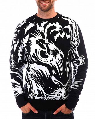 Толстовка свитшот Rum Knuckies Tiger Black Толстовка свитшот Rum Knuckies Tiger Black