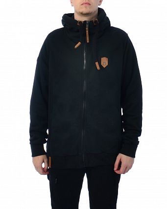 Толстовка мужская на молнии с капюшоном Naketano Hoodie Birol Black