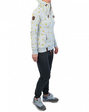 Толстовка женская на молнии с высоким воротом Naketano That is your oath Amazing Grey