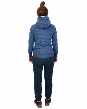 Толстовка женская на молнии с капюшоном Naketano Preiselbeeren Cam III Bue Melange