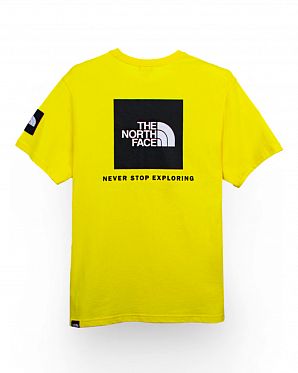 Футболка мужская The North Face Left Label Back Box Print Yellow Black Label Футболка мужская The North Face Left Label Back Box Print Yellow Black Label