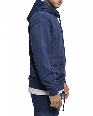 Толстовка мужская с капюшоном Urban Classics Commuter Hoody Dark Blue Толстовка мужская с капюшоном Urban Classics Commuter Hoody Dark Blue